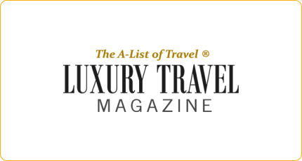the luxury travel magazine press talks about the luxury camo at union lido, logo