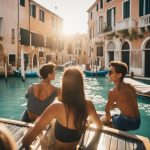 what to do in Venice in summer, boat in the Venetian canal with friends