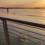 Cavallino Treporti cycle path overlooking the lagoon during the sunset hours